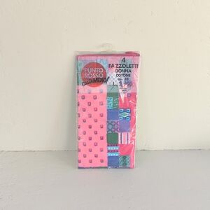 PUNTO ROSSO Fazzoletti Donna Cotone Italian Cotton Handkerchiefs 33 CM Set 4